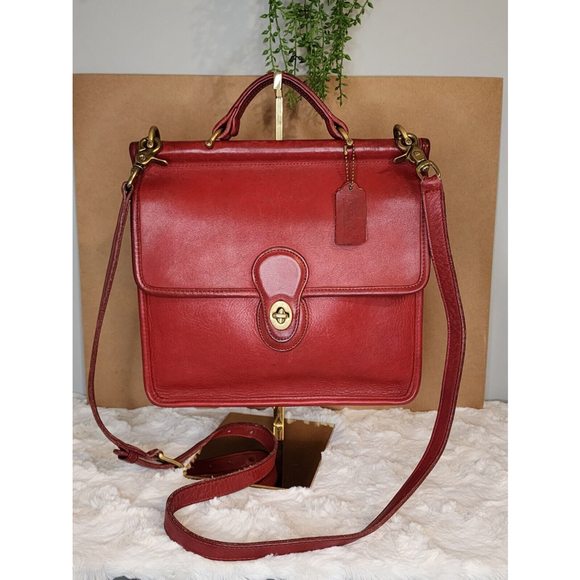 Coach Handbags - Vintage Coach RED Willis 9927 Crossbody Shoulder Satchel Bag